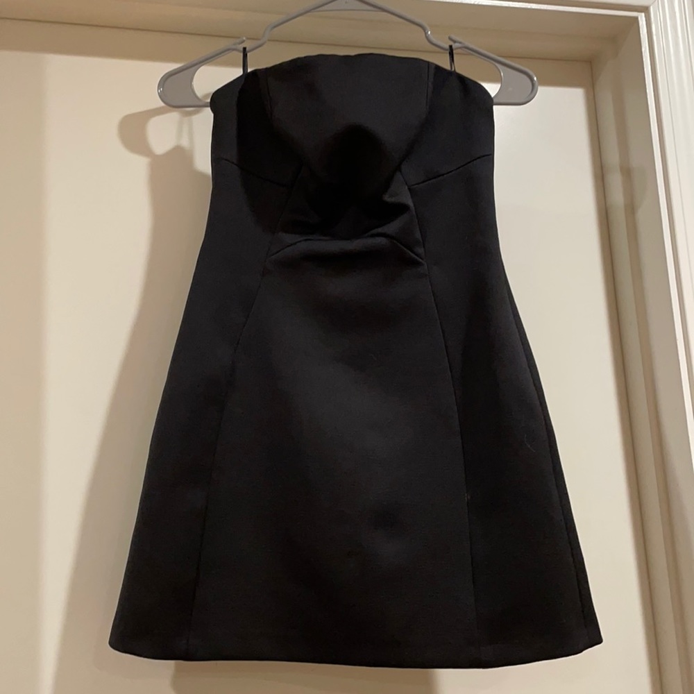 Black strapless dress